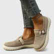 Women's Slip On Sneakers, Breathable Mesh Walking Shoes with Buckle