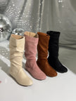 Slouchy mid calf boots for women, low heel, view 14