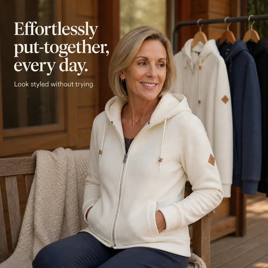 Fleece hoodie, detail view