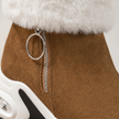 fur lined winter ankle boots for women, wedge snow booties