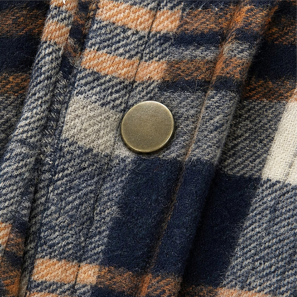 Flannel shirt jacket, detail view
