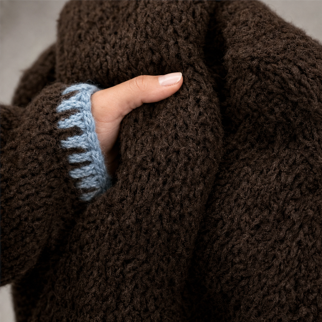 Womens sweater dress, detail view