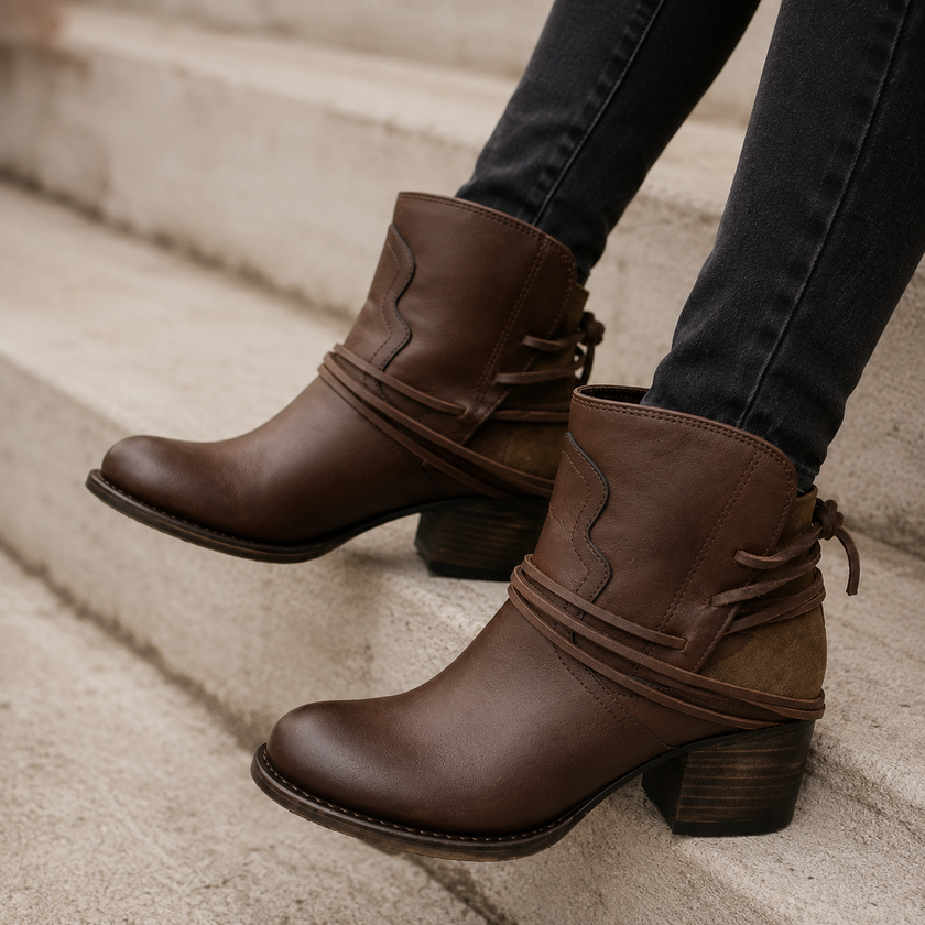 Women's Short Cowboy Boots, Western Ankle Booties with Block Heel, US 5-12