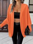 Women's Open Front Cardigan Sweater, Ribbed Knit Long Sleeve