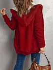 Women's Hooded Cardigan, Plush Lined Sweater Jacket with Pockets