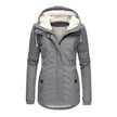 Womens parka in Grey, sherpa lined hood