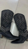 Women's Heeled Knee High Boots, Pointed Toe Block Heel Tall Boots