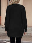 Women's Open Front Cardigan Sweater, Ribbed Knit Long Sleeve