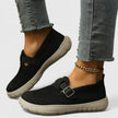 Women's Slip On Sneakers, Breathable Mesh Walking Shoes with Buckle