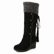 Wedge boots for women in Black