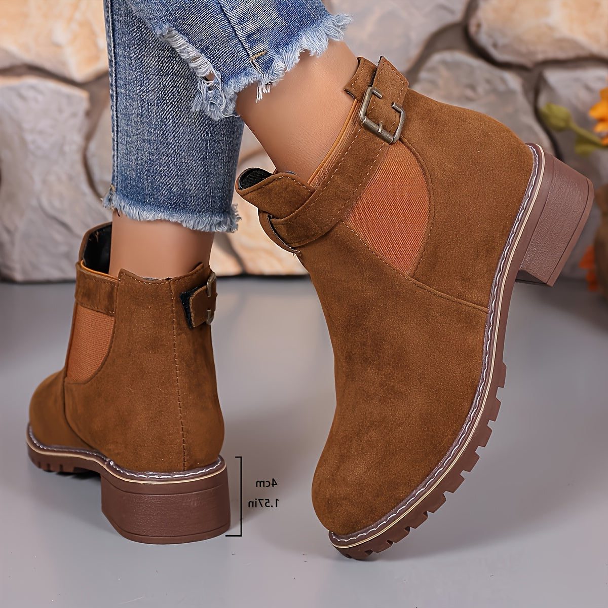 Block Heel Chelsea Boots for Women 14