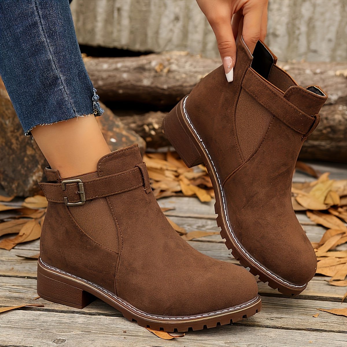 Block Heel Chelsea Boots for Women 3