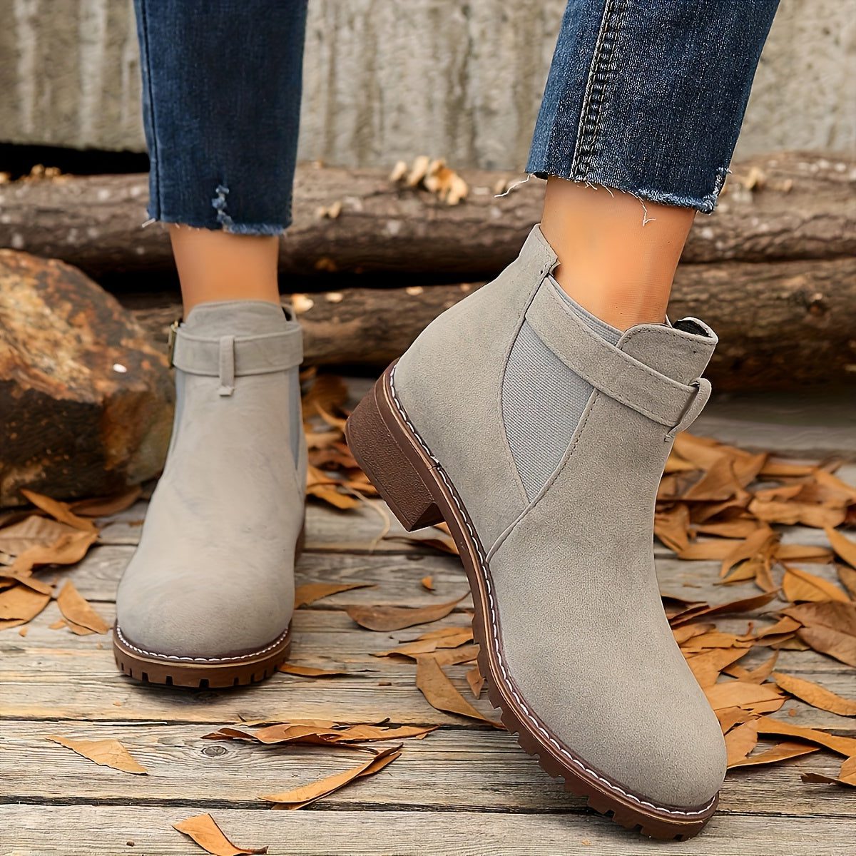Block Heel Chelsea Boots for Women 11