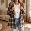 Flannel shirt jacket, front view