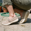 Women's Slip On Sneakers, Breathable Mesh Walking Shoes with Buckle