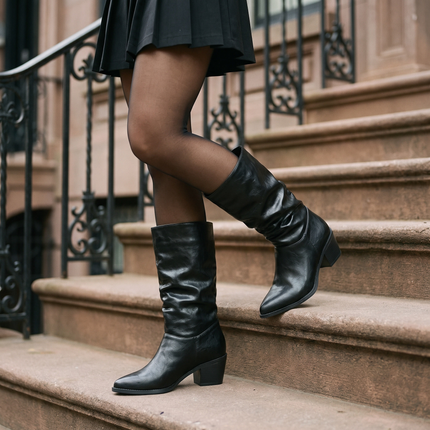 Madison slouch boots in Black - lifestyle