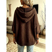 Cardigan sweater for women, hooded open front knit, view 3