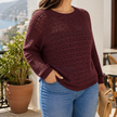 Plus Size Cable Knit Sweater for Women, Cut Out Pullover, 1X-6X