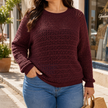 Plus Size Cable Knit Sweater for Women, Cut Out Pullover, 1X-6X