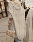 Cable knit cardigan for women, open front with pockets