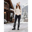 Winter snow boots for women, lace up fur cuff mid calf boots, view 9