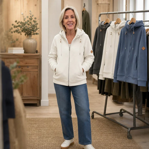 Fleece hoodie, styled outfit