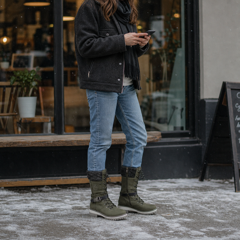 Winter snow boots womens, size and fit