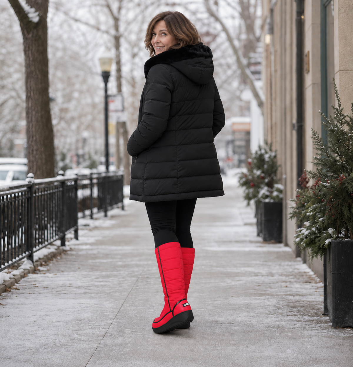 Winter boots women, back view