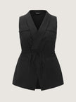 Plus Size Utility Vest for Women, Cargo Vest with Waist Tie, 10-30