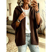 Cardigan sweater for women, hooded open front knit, view 2