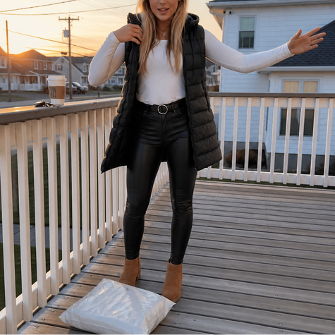 Ladies puffer vest in Black