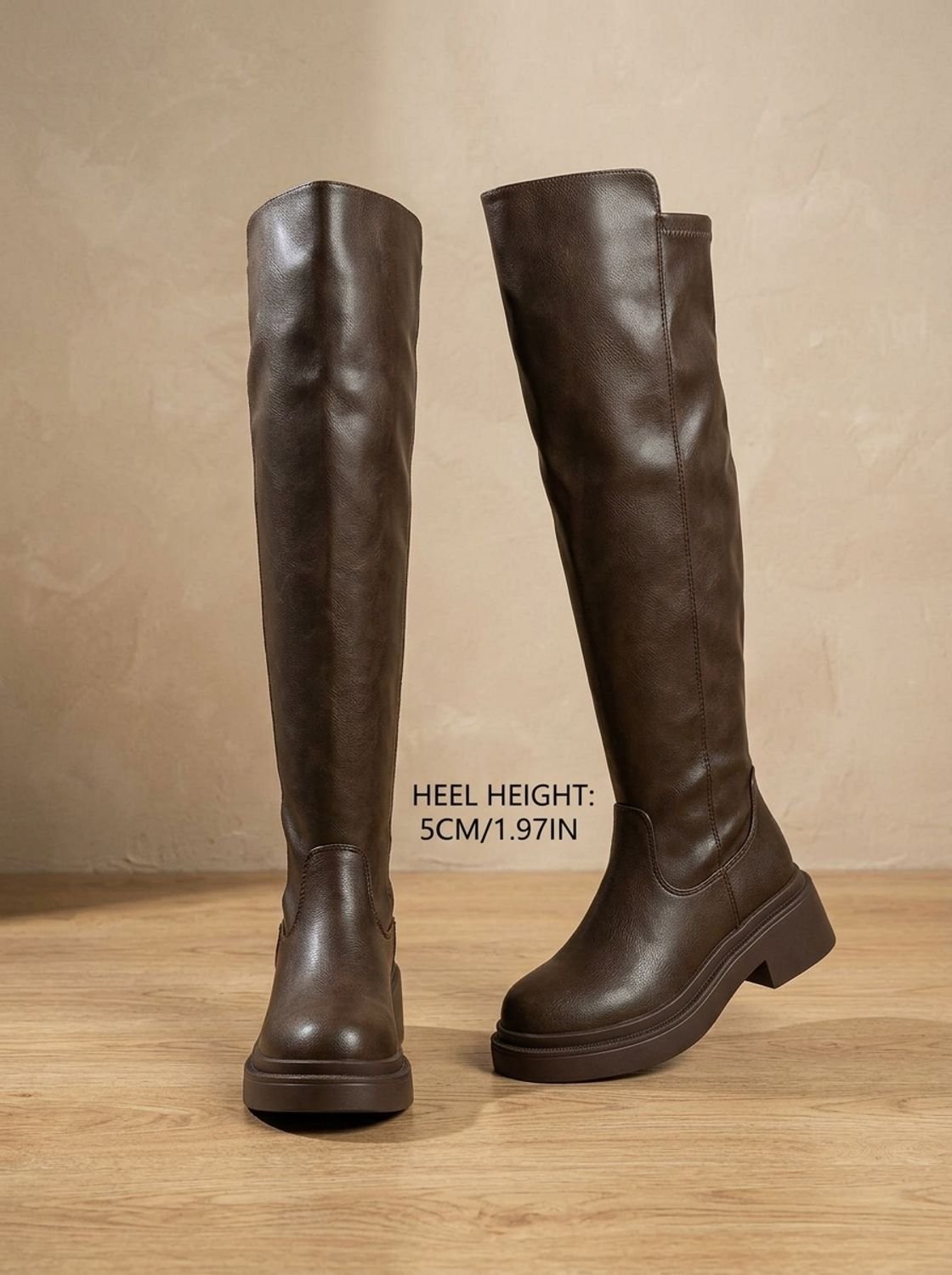 Women's Over the Knee Boots, Flat Stretch Thigh High Boots, Side Zip