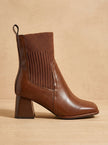 Women's Sock Boots, Knit Sock Booties with Pointed Toe Block Heel