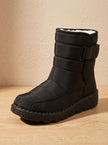 waterproof snow boots for women, fleece lined quilted mid calf