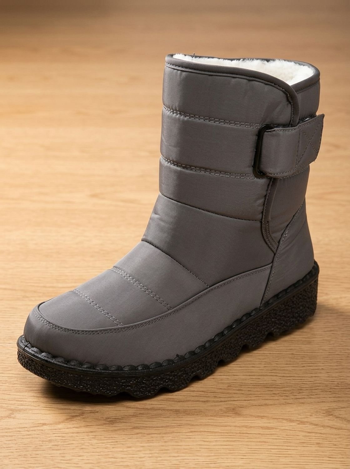 waterproof snow boots for women, fleece lined quilted mid calf