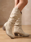 Women's Wide Calf Knee High Boots, Flat Pull On Riding Boots