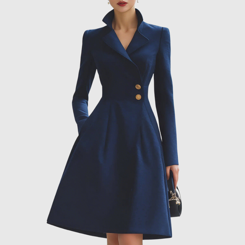 Women's Coat Dress, Tailored Button Front Work Dress, XS-2XL
