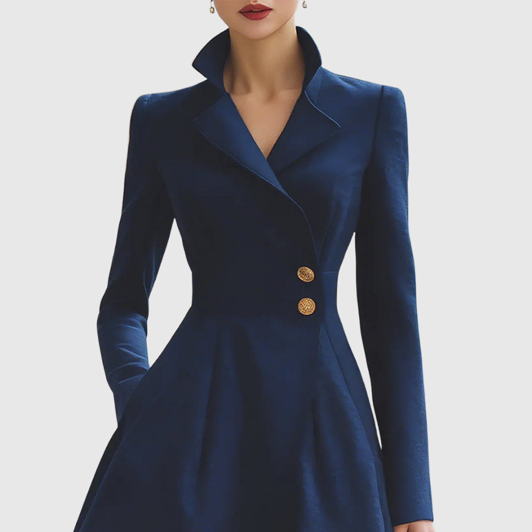 Women's Coat Dress, Tailored Button Front Work Dress, XS-2XL