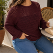 Plus Size Cable Knit Sweater for Women, Cut Out Pullover, 1X-6X